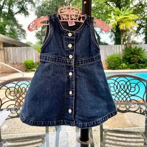 Baby Gap Sleeveless Denim Baby Dress with Buttons, 6-12M